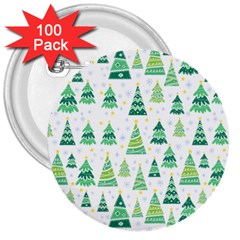 Christmas Tree Pattern 3  Buttons (100 Pack)  by designsbymallika