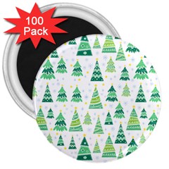 Christmas Tree Pattern 3  Magnets (100 Pack) by designsbymallika