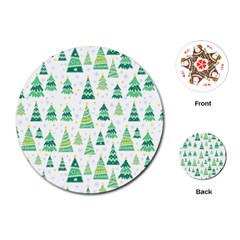 Christmas Tree Pattern Playing Cards Single Design (round) by designsbymallika