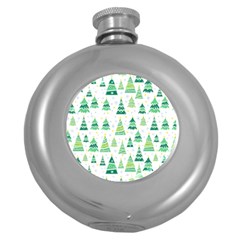 Christmas Tree Pattern Round Hip Flask (5 Oz) by designsbymallika