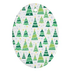 Christmas Tree Pattern Oval Ornament (two Sides) by designsbymallika