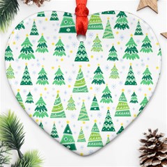 Christmas Tree Pattern Heart Ornament (two Sides) by designsbymallika