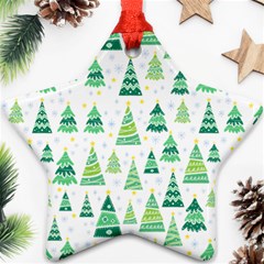 Christmas Tree Pattern Star Ornament (two Sides) by designsbymallika