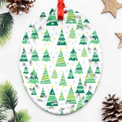 Christmas Tree Pattern Ornament (oval Filigree) by designsbymallika