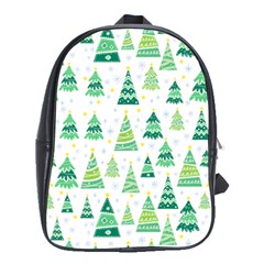 Christmas Tree Pattern School Bag (xl) by designsbymallika