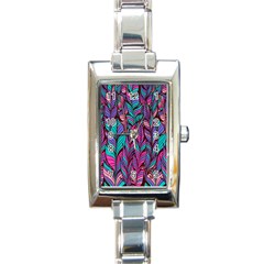 boho chic pattern Rectangle Italian Charm Watch