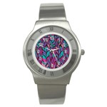 boho chic pattern Stainless Steel Watch Front