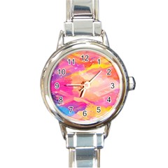 Colourful Shades Round Italian Charm Watch by designsbymallika