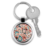 baatik floral print Key Chain (Round) Front