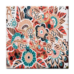 Baatik Floral Print Face Towel by designsbymallika