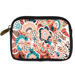 Baatik Floral Print Digital Camera Leather Case by designsbymallika