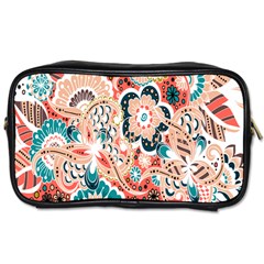 Baatik Floral Print Toiletries Bag (one Side) by designsbymallika