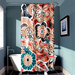 Baatik Floral Print Shower Curtain 36  X 72  (stall)  by designsbymallika