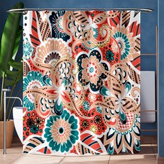 Baatik Floral Print Shower Curtain 60  X 72  (medium)  by designsbymallika