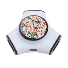 Baatik Floral Print 3-port Usb Hub by designsbymallika