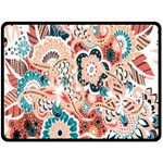 baatik floral print Double Sided Fleece Blanket (Large)  80 x60  Blanket Front