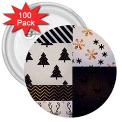 Christmas Pattern 3  Buttons (100 Pack)  by designsbymallika