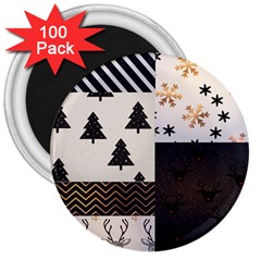 Christmas Pattern 3  Magnets (100 Pack) by designsbymallika