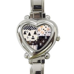 Christmas Pattern Heart Italian Charm Watch by designsbymallika