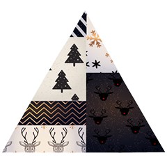 Christmas Pattern Wooden Puzzle Triangle by designsbymallika