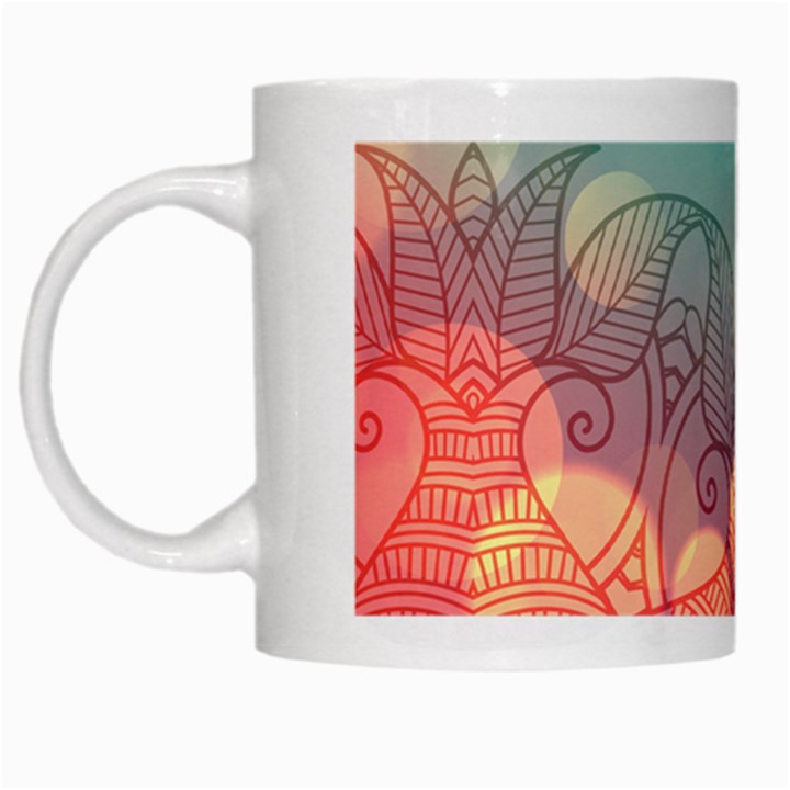 mandala pattern White Mugs