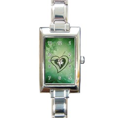 Music, Piano On A Heart Rectangle Italian Charm Watch by FantasyWorld7