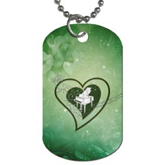 Music, Piano On A Heart Dog Tag (two Sides) by FantasyWorld7