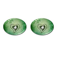 Music, Piano On A Heart Cufflinks (oval) by FantasyWorld7