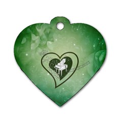 Music, Piano On A Heart Dog Tag Heart (one Side) by FantasyWorld7