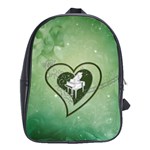 Music, Piano On A Heart School Bag (XL) Front