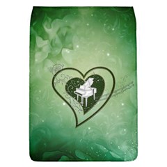 Music, Piano On A Heart Removable Flap Cover (l) by FantasyWorld7