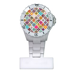 Ethnic Mandala Pattern Plastic Nurses Watch by designsbymallika