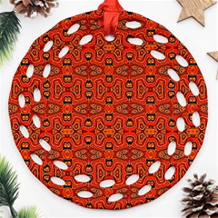 Rby 91 Round Filigree Ornament (two Sides) by ArtworkByPatrick