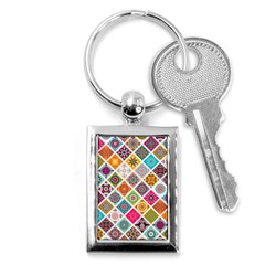 Ethnic Mandala Pattern Key Chain (rectangle) by designsbymallika