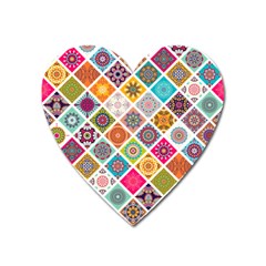 Ethnic Mandala Pattern Heart Magnet by designsbymallika