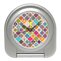 Ethnic Mandala Pattern Travel Alarm Clock by designsbymallika