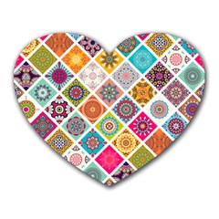 Ethnic Mandala Pattern Heart Mousepads by designsbymallika