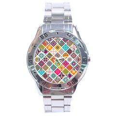 Ethnic Mandala Pattern Stainless Steel Analogue Watch by designsbymallika