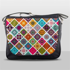 Ethnic Mandala Pattern Messenger Bag by designsbymallika