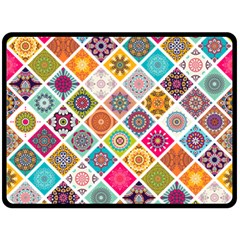 Ethnic Mandala Pattern Double Sided Fleece Blanket (large)  by designsbymallika