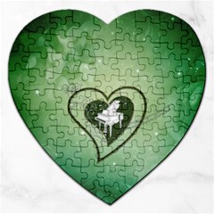 Music, Piano On A Heart Jigsaw Puzzle (heart) by FantasyWorld7