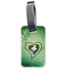 Music, Piano On A Heart Luggage Tag (two Sides) by FantasyWorld7