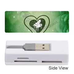 Music, Piano On A Heart Memory Card Reader (stick) by FantasyWorld7