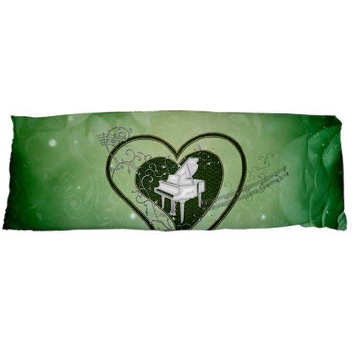 Music, Piano On A Heart Body Pillow Case Dakimakura (Two Sides)