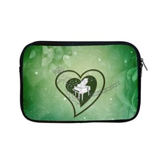 Music, Piano On A Heart Apple Ipad Mini Zipper Cases by FantasyWorld7