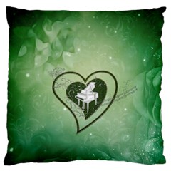 Music, Piano On A Heart Standard Flano Cushion Case (one Side) by FantasyWorld7