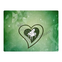 Music, Piano On A Heart Double Sided Flano Blanket (mini)  by FantasyWorld7