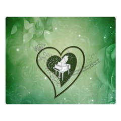 Music, Piano On A Heart Double Sided Flano Blanket (large)  by FantasyWorld7