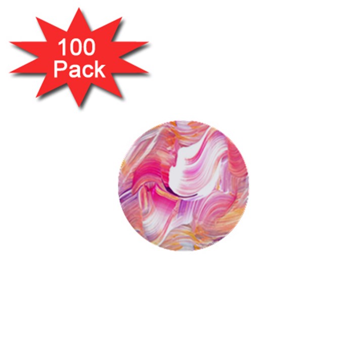 pink paint brush 1  Mini Buttons (100 pack) 