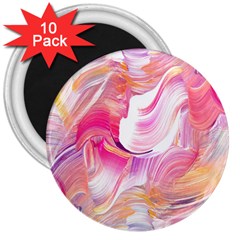 Pink Paint Brush 3  Magnets (10 Pack)  by designsbymallika